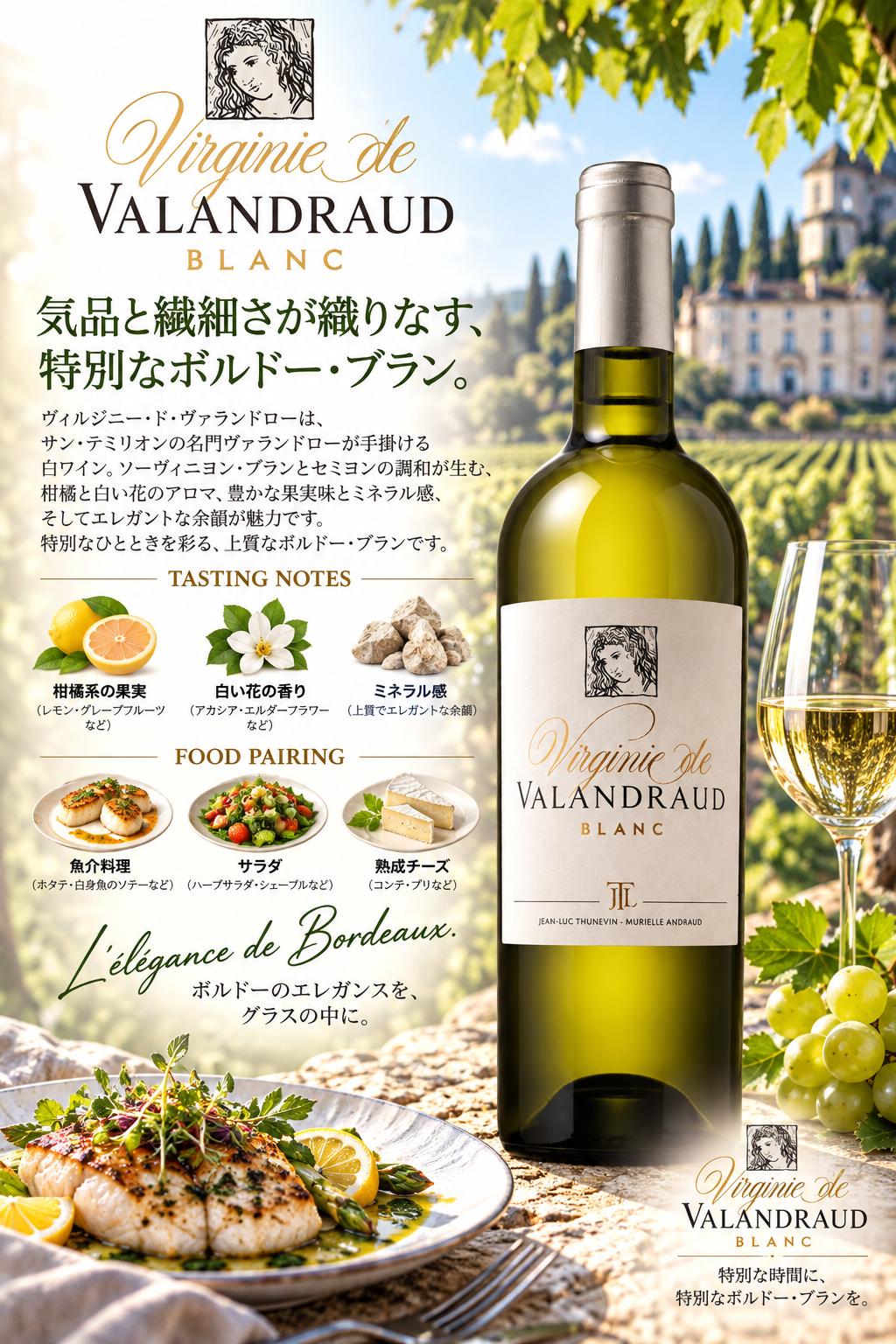 テュヌヴァン ヴィルジニー・ド・ヴァランドロー・ブラン 2022 750ml Virginie de Valandraud Blanc