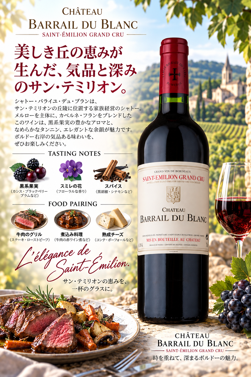 JPムエックス シャトー・バレイユ・デュ・ブラン 2018 750ml Chateau Barrail du Blanc