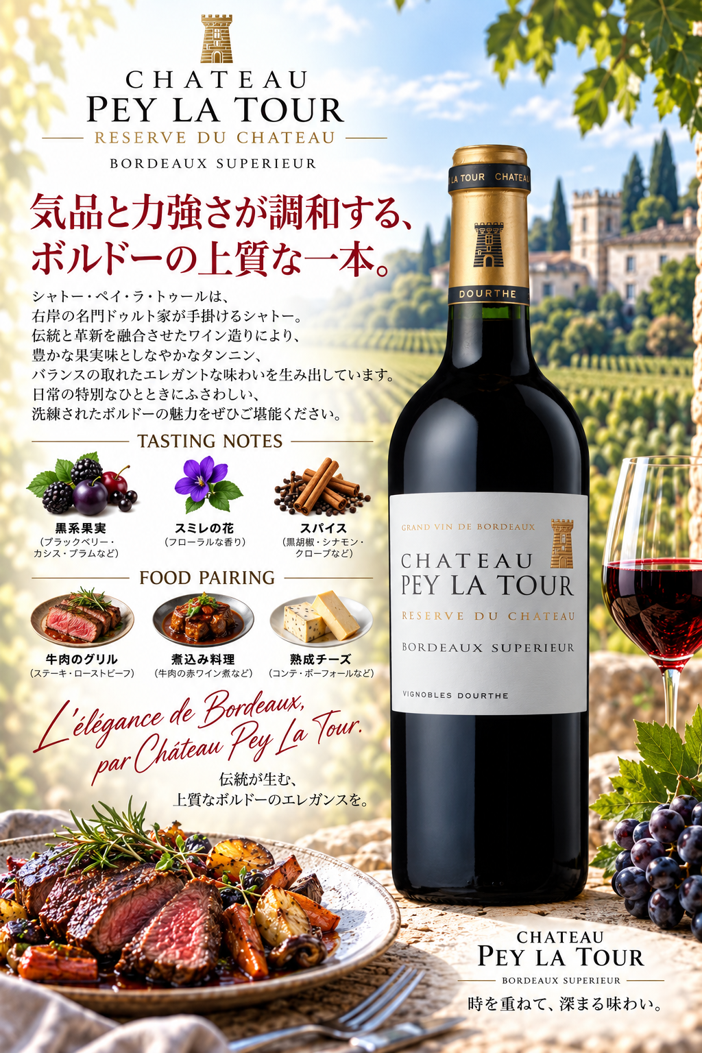 ドゥルト シャトー・ペイ・ラ・トゥール レゼルヴ・デュ・シャトー 2021 750ml Chateau Pey la Tour Reserve du Chateau