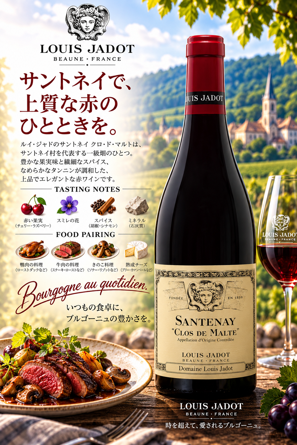 ルイ・ジャド サントネー クロ・ド・マルト ルージュ ドメーヌ・ルイ・ジャド 2022 750ml Santenay Clos de Malte Rouge Domaine Louis Jadot