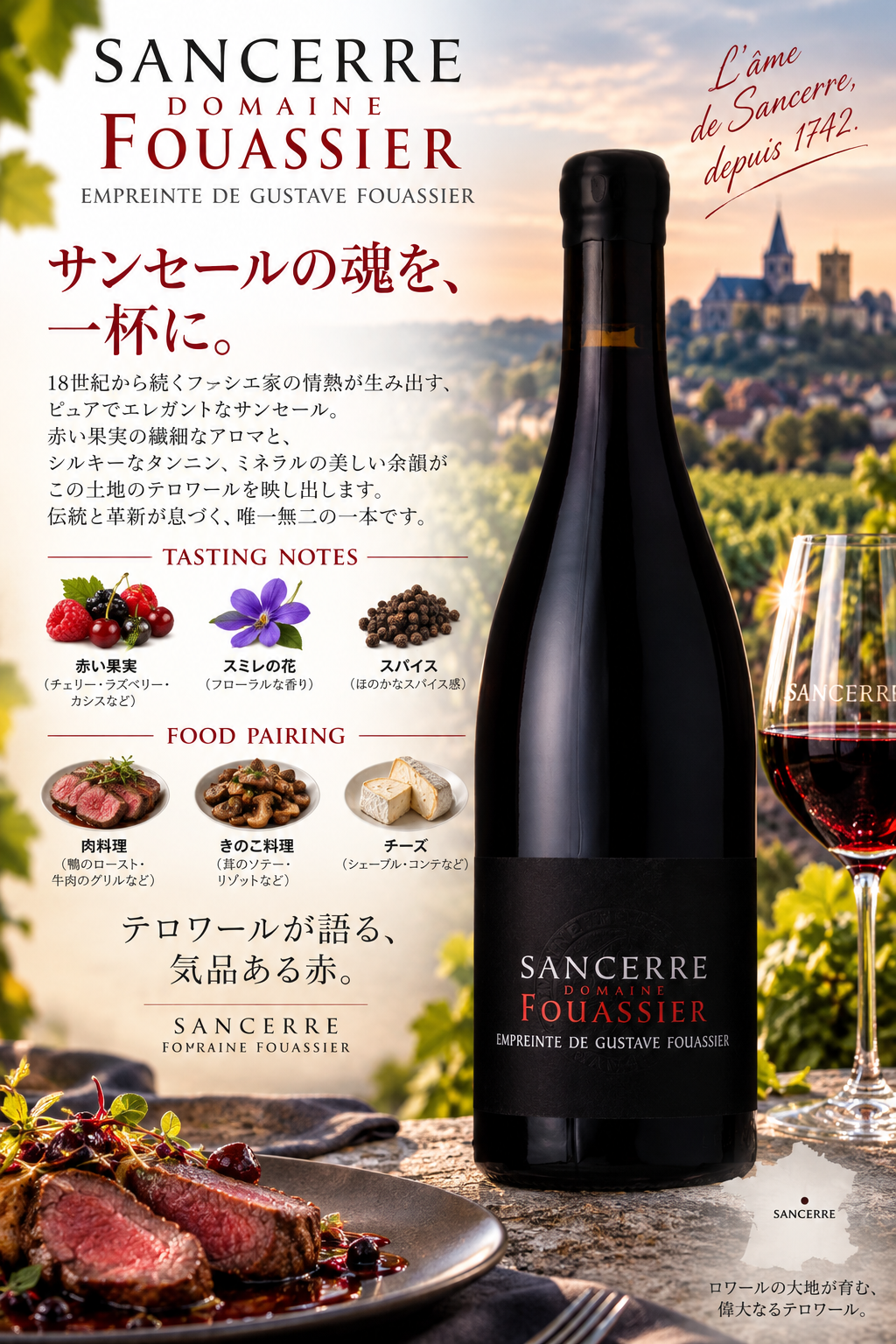 ドメーヌ・フアシエ サンセール ルージュ アンプラント・ド・ギュスターヴ・フアシエ 2018 750ml Sancerre Rouge Empreinte de Gustave Fouassier