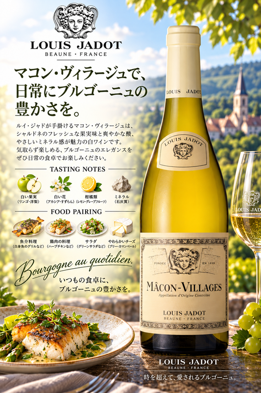 ルイ・ジャド　【小売店専用】マコン・ヴィラージュ　２０２４　７５０ｍｌ Macon Villages