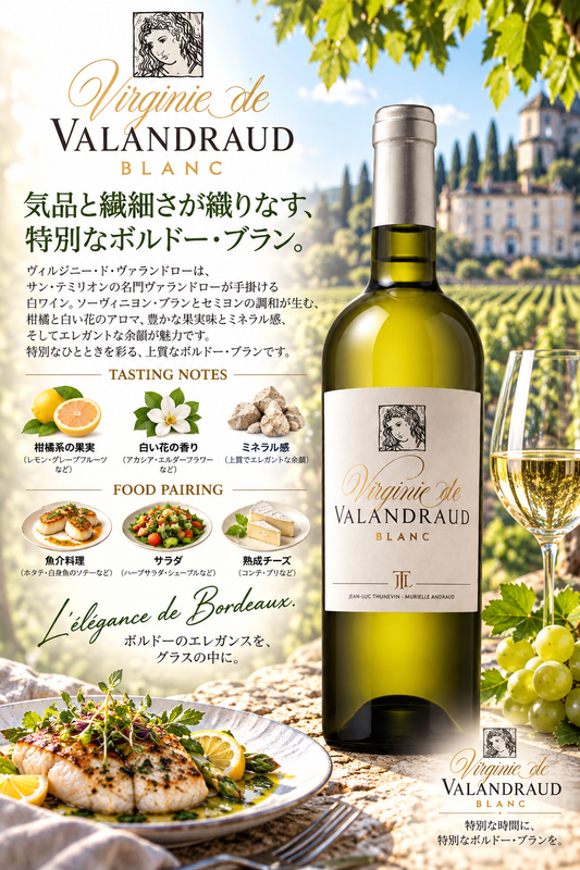 テュヌヴァン　ヴィルジニー・ド・ヴァランドロー・ブラン　２０２２　７５０ｍｌ Virginie de Valandraud Blanc