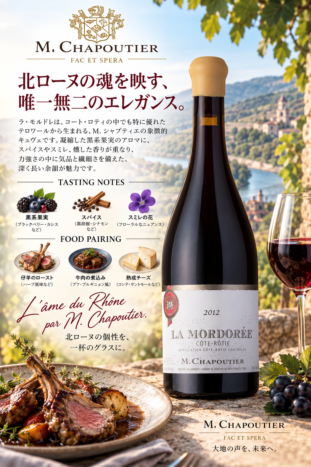 Ｍ．シャプティエ　コート・ロティ　ラ・モルドレ　２０２０　７５０ｍｌ Cote-Rotie La Mordoree