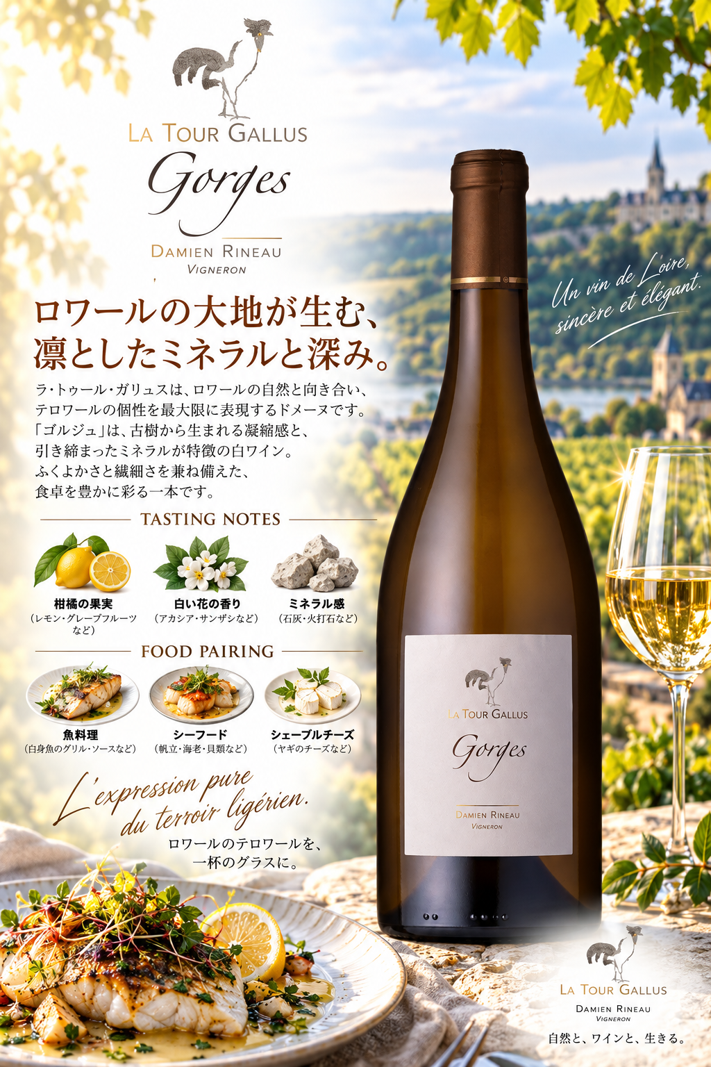 ドメーヌ・ド・ラ・トゥール・ガリュス　ミュスカデ・セーヴル・エ・メーヌ　ゴルジュ　２０１６　７５０ｍｌ Muscadet Sevre et Maine Gorges
