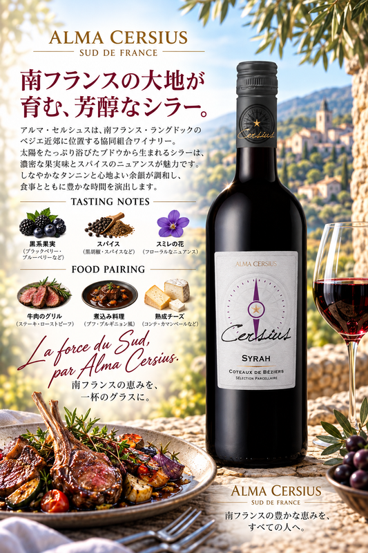アルマ・セルシウス　セルシウス　シラー　２０２４　７５０ｍｌ Cersius Syrah