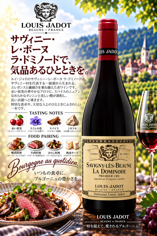 ルイ・ジャド　サヴィニー・レ・ボーヌ　プルミエ・クリュ　ラ・ドミノード　ドメーヌ・ルイ・ジャド　２０２２　７５０ｍｌ Savigny-Les-Beaune 1er Cru La Dominode Domaine Louis Jadot