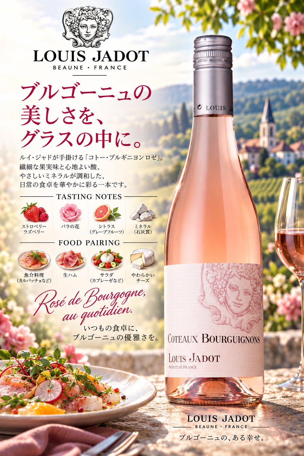 ルイ・ジャド　コトー・ブルギニョン　ロゼ　２０２２　７５０ｍｌ Coteaux Bourguignons Rose