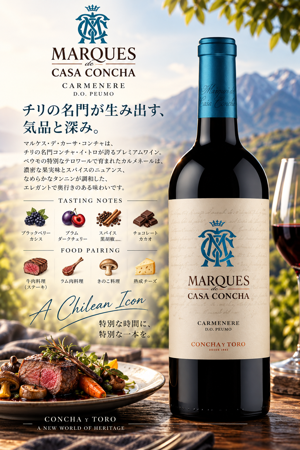 コンチャ・イ・トロ　マルケス・デ・カーサ・コンチャ　カルメネール　２０２３　７５０ｍｌ Marques de Casa Concha Carmenere