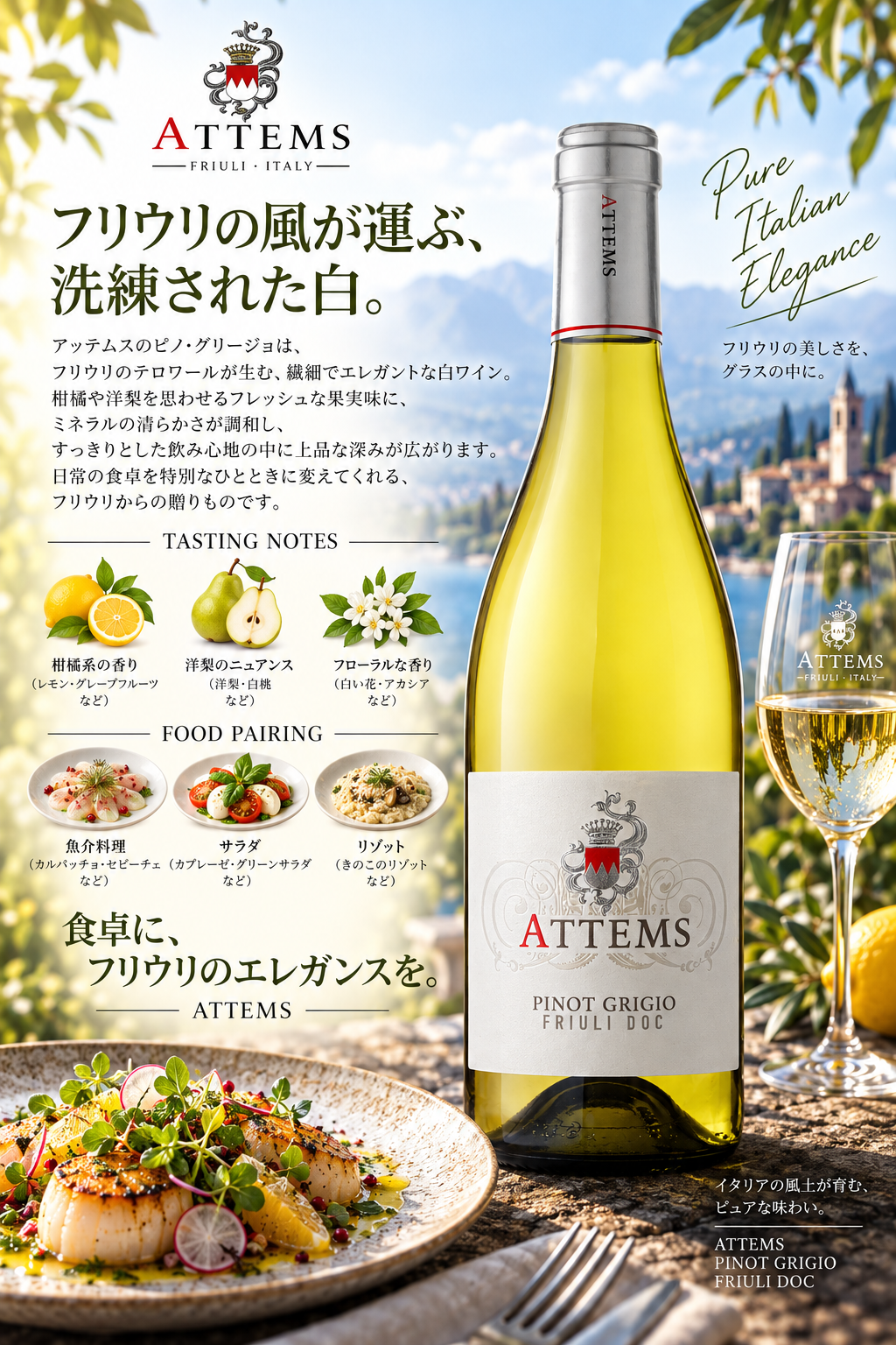 アテムス　ピノ・グリージョ　２０２５　７５０ｍｌ Pinot Grigio