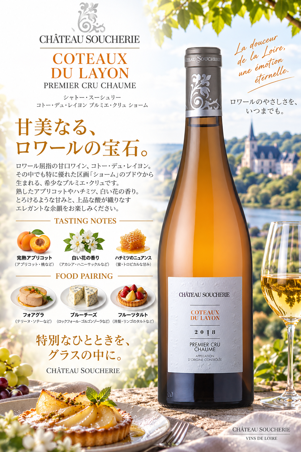 シャトー・スーシュリー　コトー・デュ・レイヨン　プルミエ・クリュ　ショーム　２０１８　７５０ｍｌ Coteaux Du Layon 1Er Cru Chaume