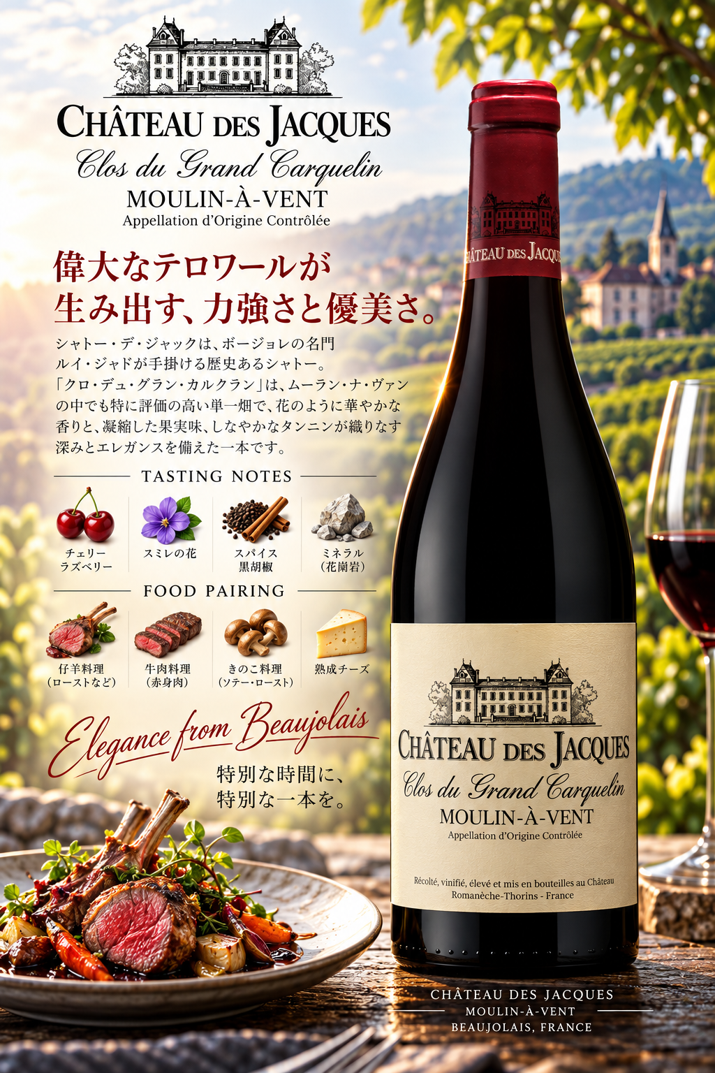 ルイ・ジャド　ムーラン・ア・ヴァン　クロ・デュ・グラン・カルクラン　シャトー・デ・ジャック　２０２２　７５０ｍｌ Moulin-a-Vent Clos du Grand Carquelin Chateau des Jacques