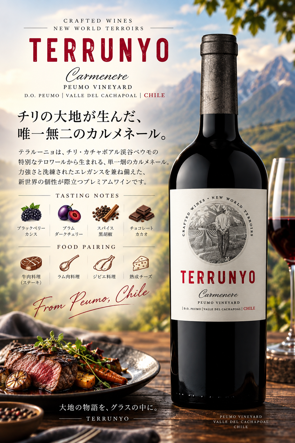 コンチャ・イ・トロ　テルーニョ　カルメネール　２０１９　７５０ｍｌ Terrunyo Carmenere