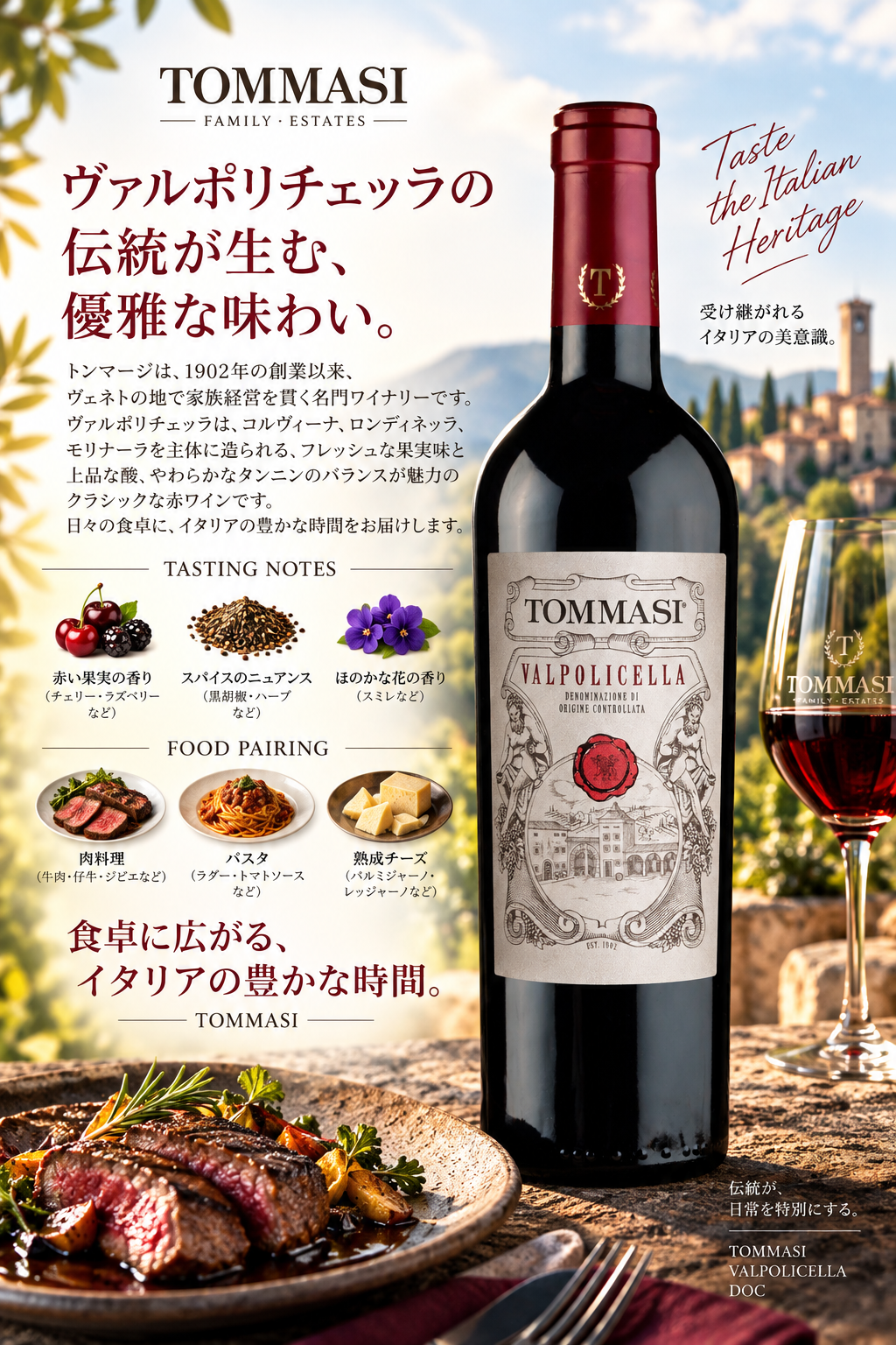 トンマージ　ヴァルポリチェッラ　ＤＯＣ　２０２３　７５０ｍｌ Valpolicella DOC