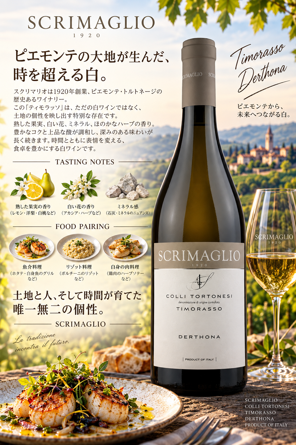 スクリマリオ　ティモラッソ・コッリ・トルトネージ　２０２２　７５０ｍｌ Timorasso Colli Tortonesi