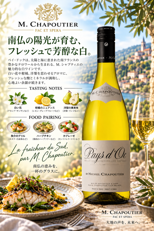 Ｍ．シャプティエ　ペイ・ドック　ブラン　２０２４　７５０ｍｌ Pays d'Oc Blanc