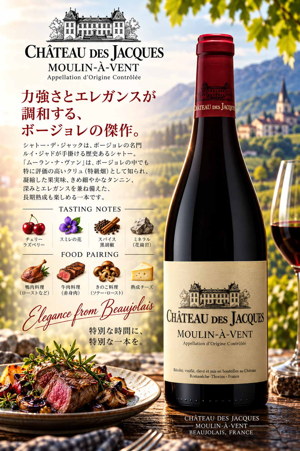 ルイ・ジャド　ムーラン・ア・ヴァン　シャトー・デ・ジャック　２０２２　７５０ｍｌ Moulin-A-Vent Chateau des Jacques
