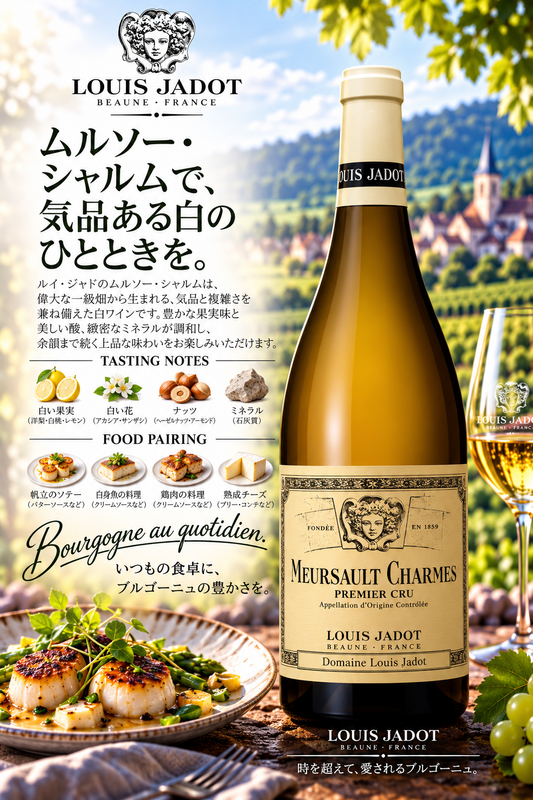 ルイ・ジャド　ムルソー　プルミエ・クリュ　シャルム　ドメーヌ・ルイ・ジャド　２０２３　７５０ｍｌ Meursault 1er Cru Charmes Domaine Louis Jadot