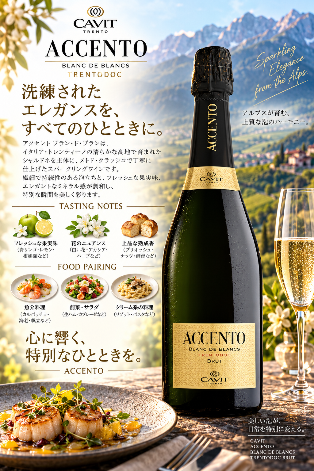 カヴィット　アチェント　ブリュット　７５０ｍｌ Accento Brut
