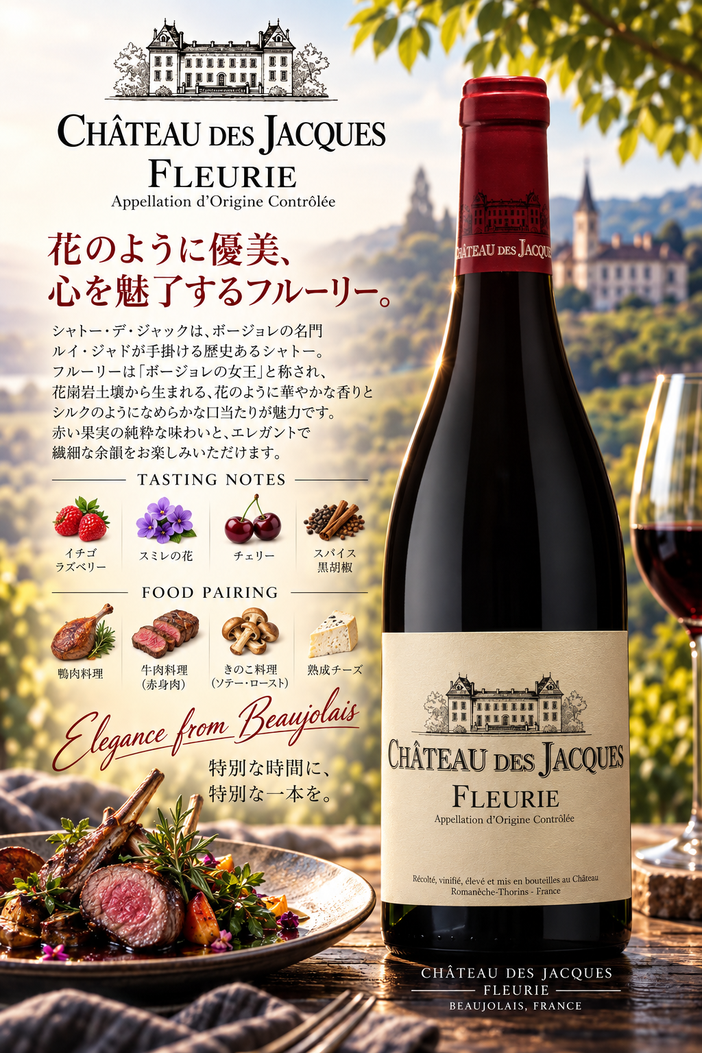 ルイ・ジャド　フルーリー　シャトー・デ・ジャック　２０２１　７５０ｍｌ Fleurie Chateau des Jacques