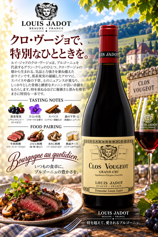 ルイ・ジャド　クロ・ヴージョ　グラン・クリュ　ドメーヌ・ルイ・ジャド　２０２３　７５０ｍｌ Clos Vougeot Grand Cru Domaine Louis Jadot