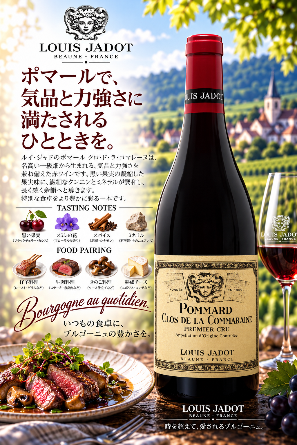 ルイ・ジャド　ポマール　プルミエ・クリュ　クロ・ド・ラ・コマレーヌ　２０１７　７５０ｍｌ Pommard 1er Cru Clos de la Commaraine