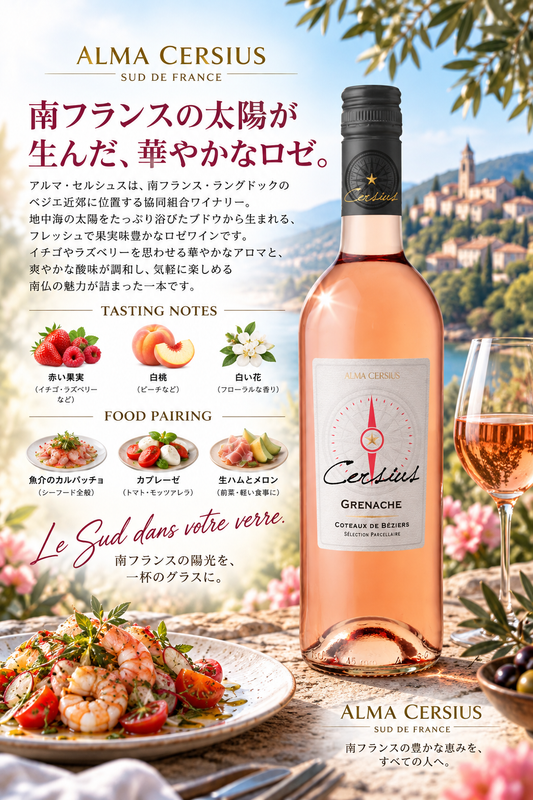 アルマ・セルシウス　セルシウス　グルナッシュ　ロゼ　２０２３　７５０ｍｌ Cersius Grenache Rose