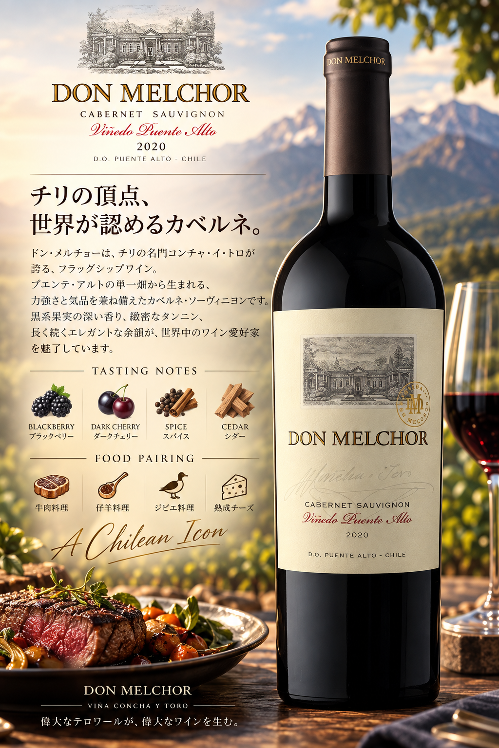 コンチャ・イ・トロ　ドン・メルチョー　カベルネ・ソーヴィニヨン　２０２０　７５０ｍｌ Don Melchor Cabernet Sauvignon