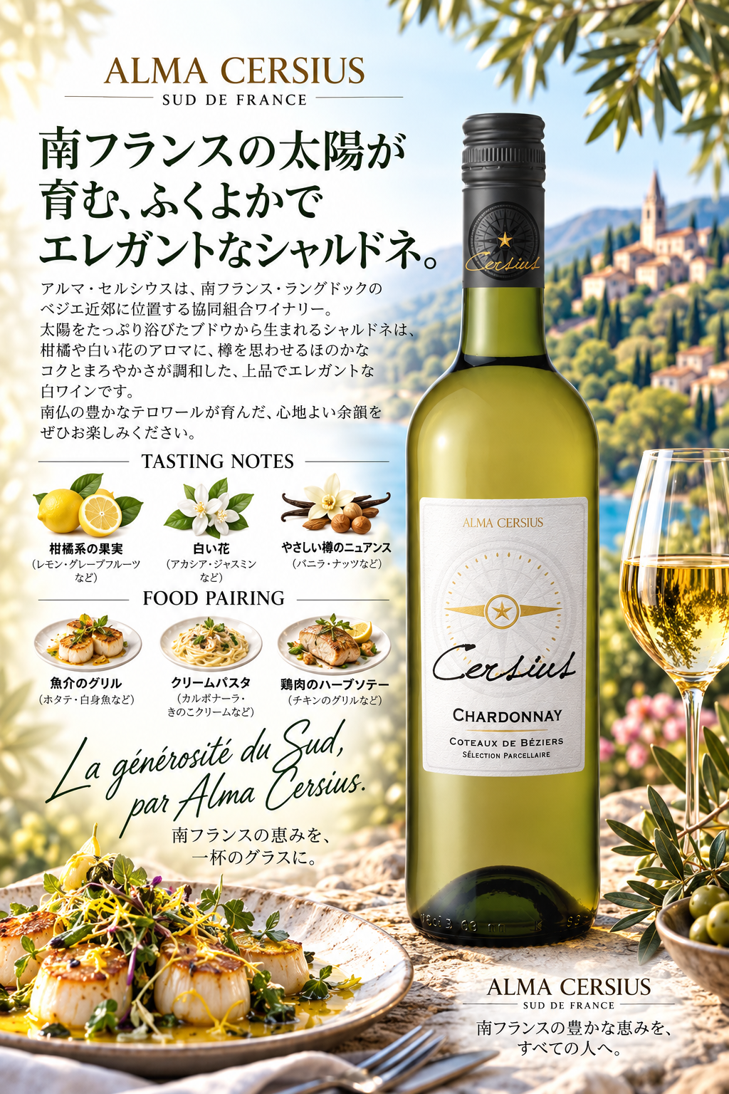 アルマ・セルシウス　セルシウス　シャルドネ　２０２３　７５０ｍｌ Cersius Chardonnay