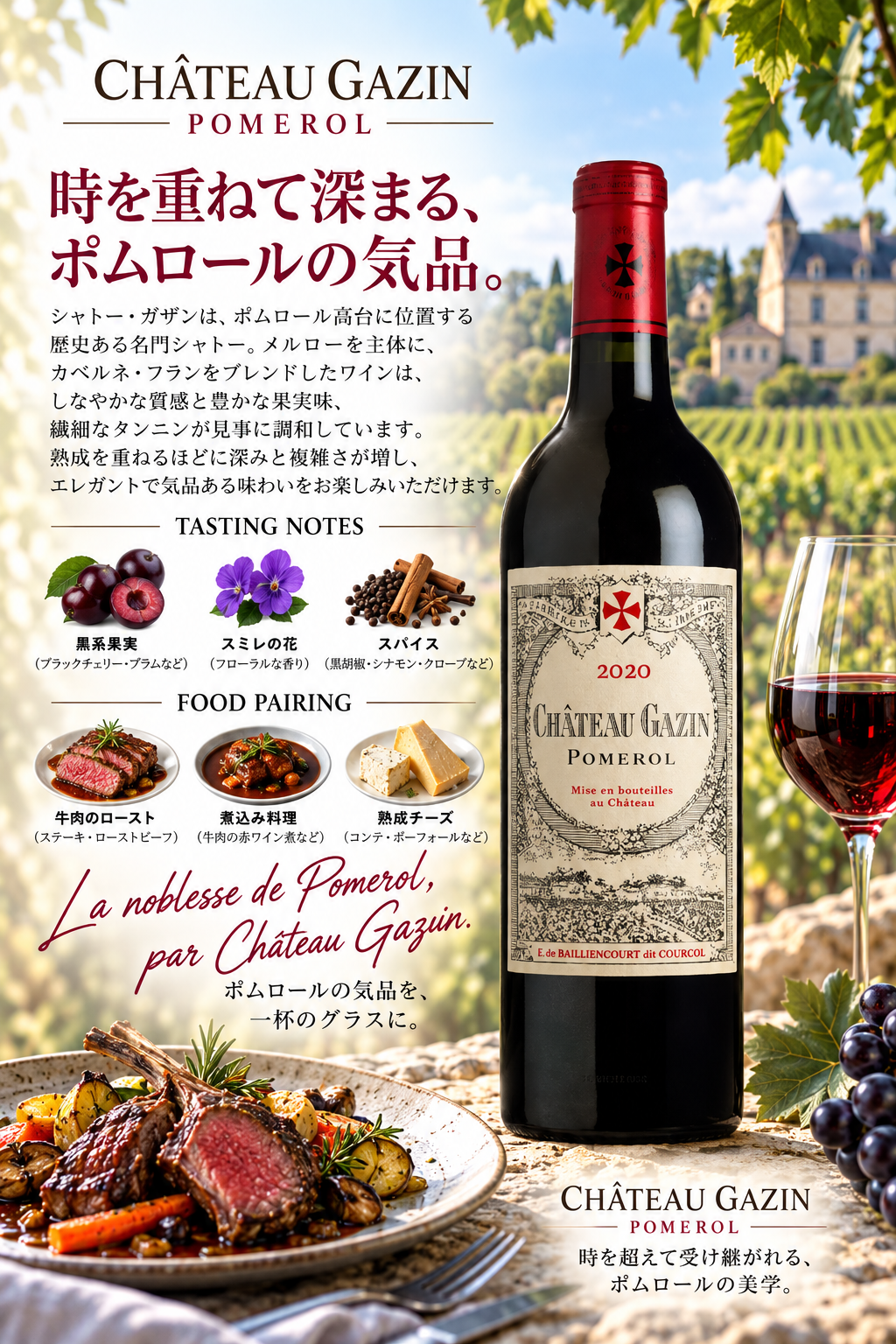 ＪＰムエックス　シャトー・ガザン　２０２０　７５０ｍｌ Chateau Gazin