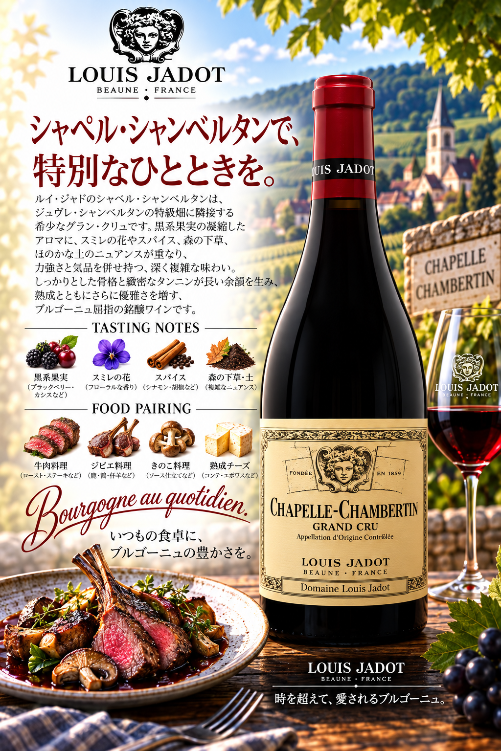 ルイ・ジャド　シャペル・シャンベルタン　グラン・クリュ　ドメーヌ・ルイ・ジャド　２０２１　７５０ｍｌ Chapelle-Chambertin Grand Cru Domaine Louis Jadot