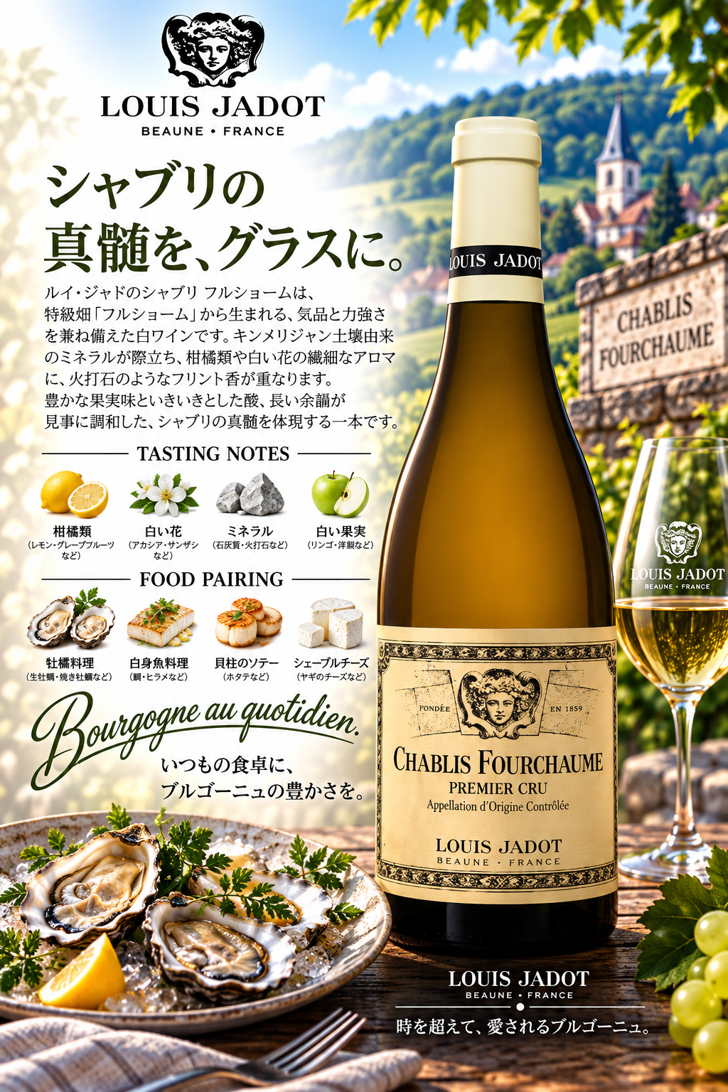ルイ・ジャド　シャブリ　プルミエ・クリュ　フルショーム　２０２３　７５０ｍｌ Chablis 1er Cru Fourchaume