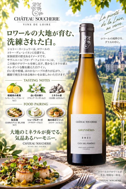 シャトー・スーシュリー　サヴニエール　クロ・デ・ペリエール　２０２１　７５０ｍｌ Savennieres Clos des Perrieres