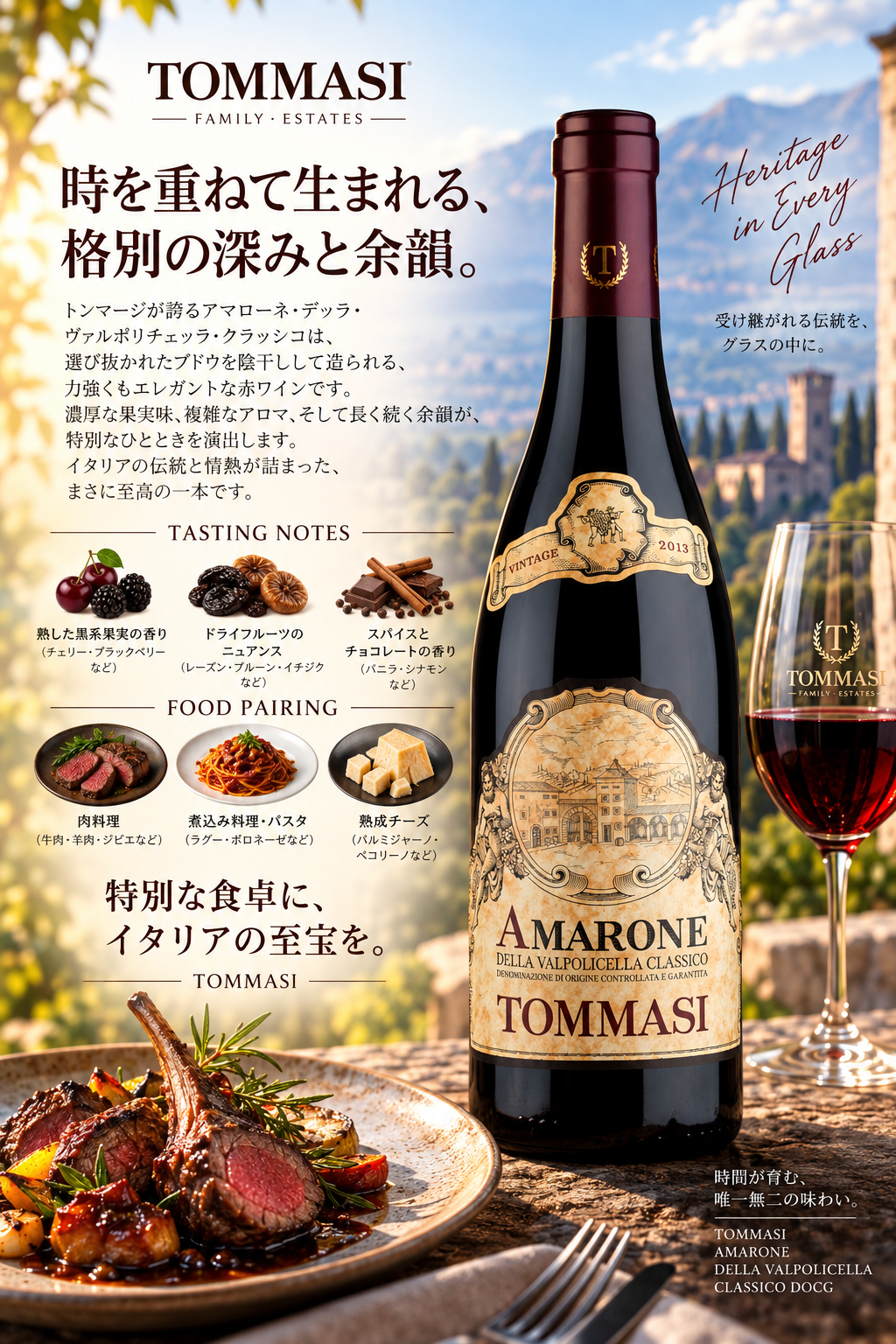 トンマージ　アマローネ・デッラ・ヴァルポリチェッラ・クラッシコ　２０２１　７５０ｍｌ Amarone della valpolicella Classico