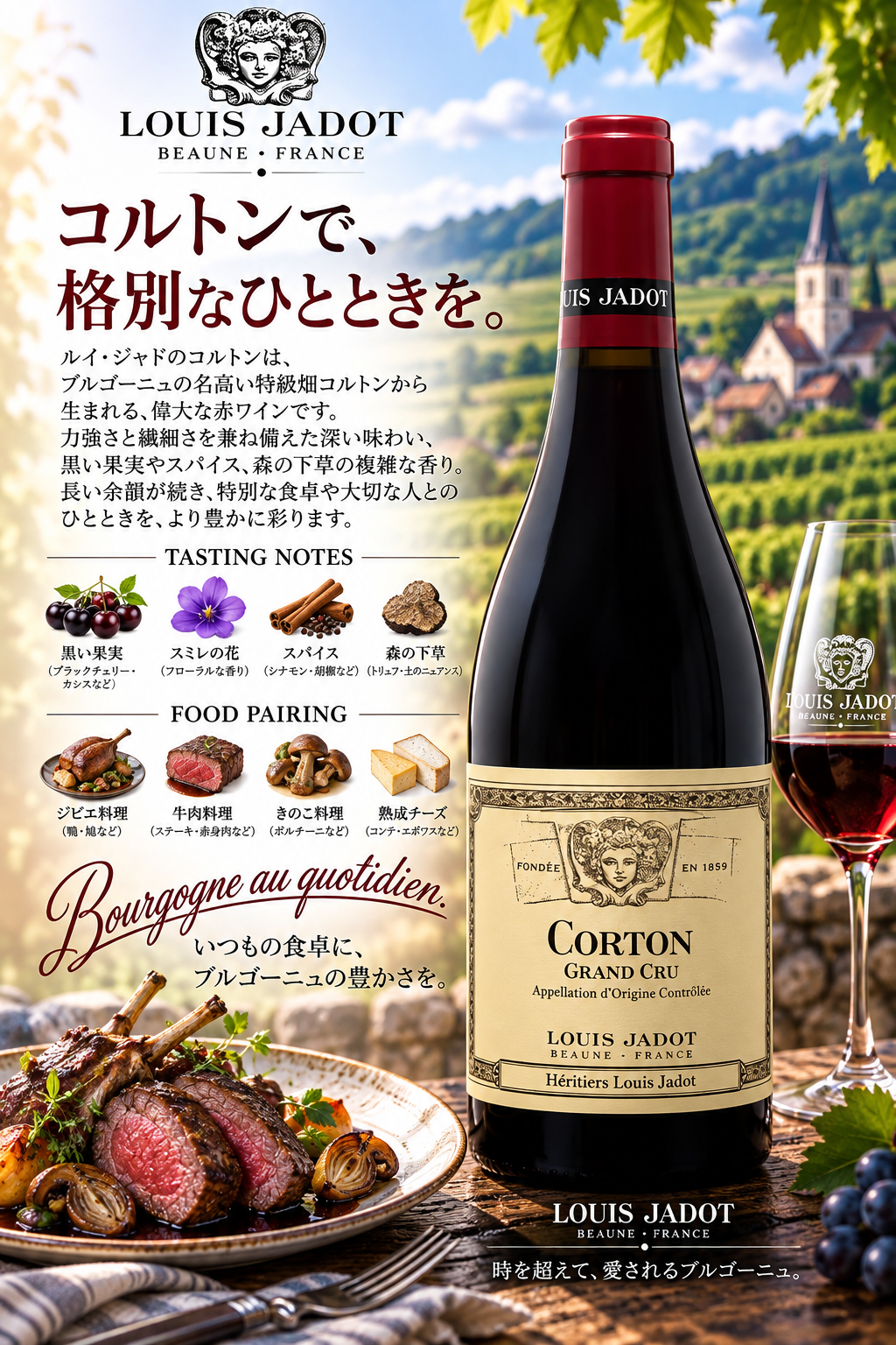ルイ・ジャド　コルトン　グラン・クリュ　エリティエ・ルイ・ジャド　２０２２　７５０ｍｌ Corton Grand Cru Heritiers Louis Jadot