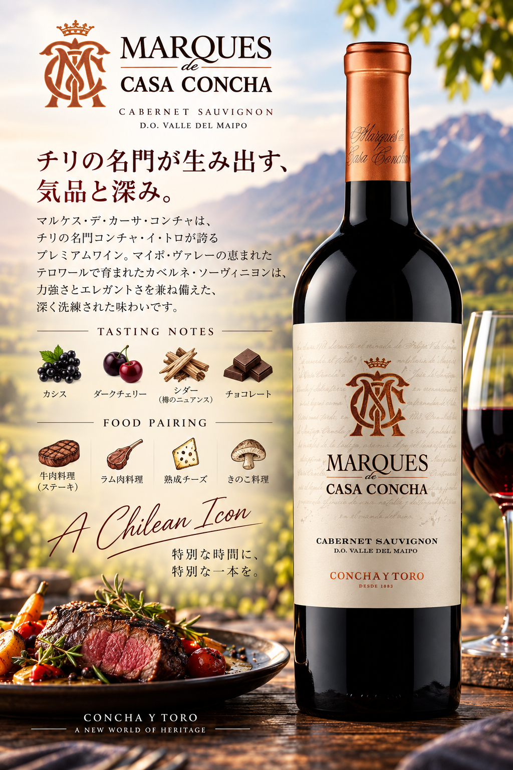 コンチャ・イ・トロ　マルケス・デ・カーサ・コンチャ　カベルネ・ソーヴィニヨン　２０２３　７５０ｍｌ Marques de Casa Concha Cabernet Sauvignon