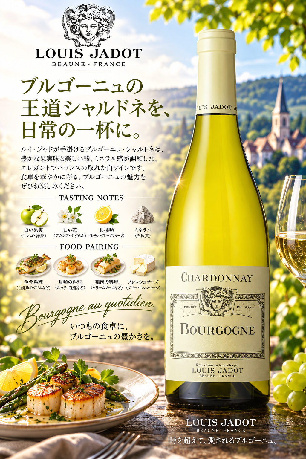 ルイ・ジャド　ルイ・ジャド　ソンジュ・ド・バッカス　ブルゴーニュ　シャルドネ　２０２２　７５０ｍｌ Louis Jadot Songes de Bacchus Bourgogne Chardonnay