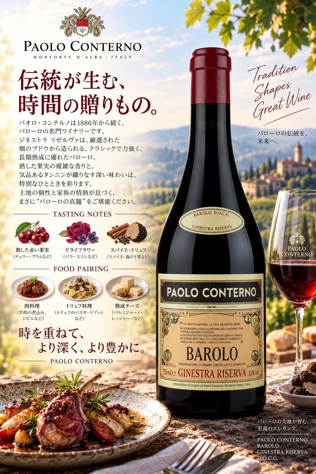 パオロ・コンテルノ　バローロ　ジネストラ　リゼルヴァ　２０１３　７５０ｍｌ Barolo Ginestra Riserva