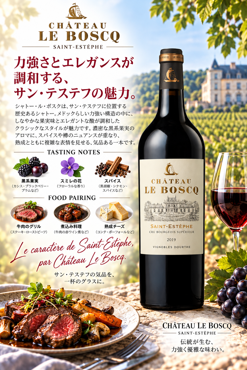ドゥルト　シャトー・ル・ボスク　２０２０　７５０ｍｌ Chateau Le Boscq
