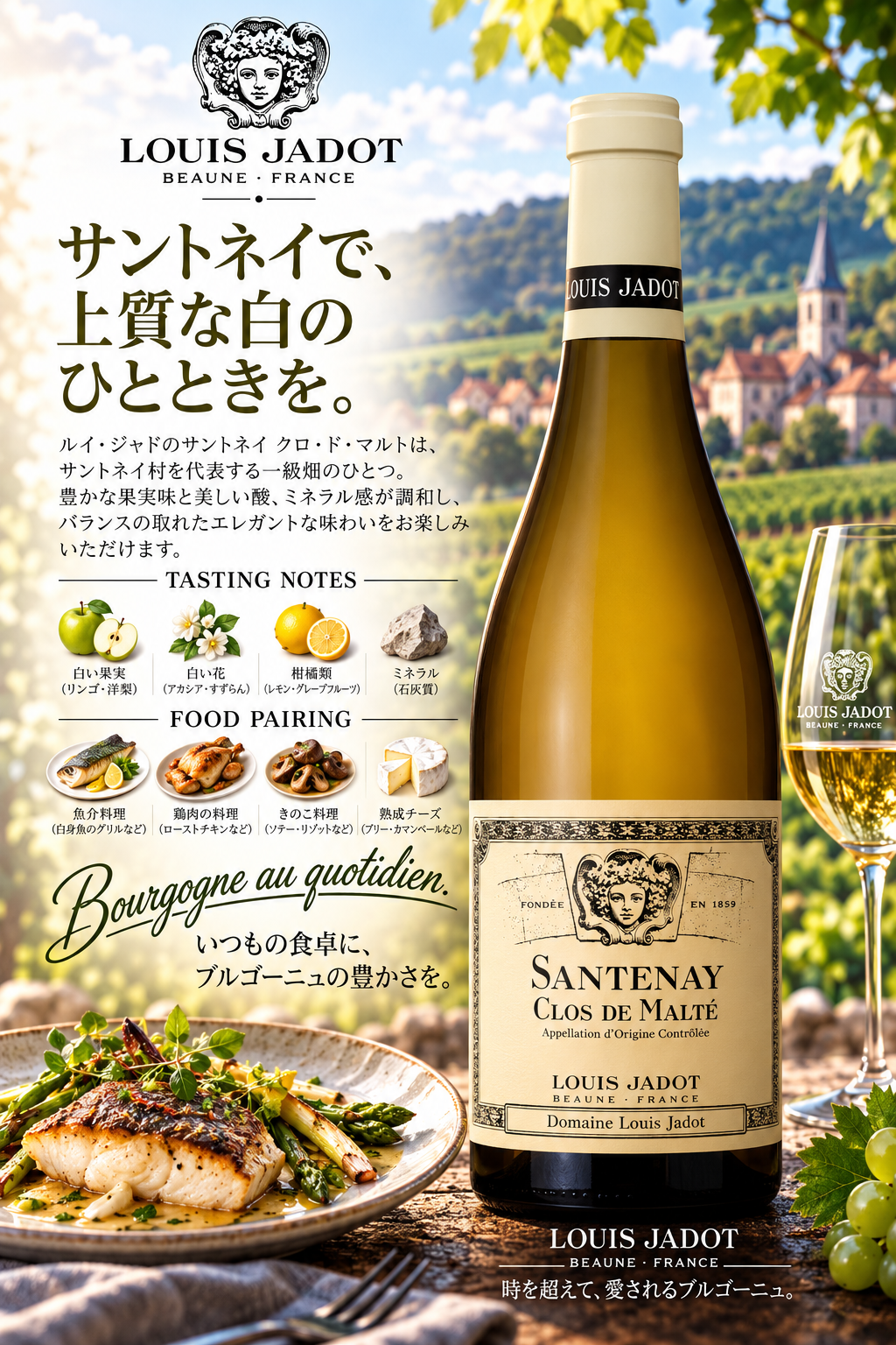 ルイ・ジャド　サントネー　クロ・ド・マルト　ブラン　ドメーヌ・ルイ・ジャド　２０２２　７５０ｍｌ Santenay Clos de Malte Blanc Domaine Louis Jadot