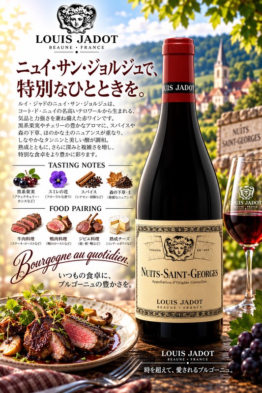 ルイ・ジャド　ニュイ・サン・ジョルジュ　２０２２　７５０ｍｌ Nuits-Saint-Georges