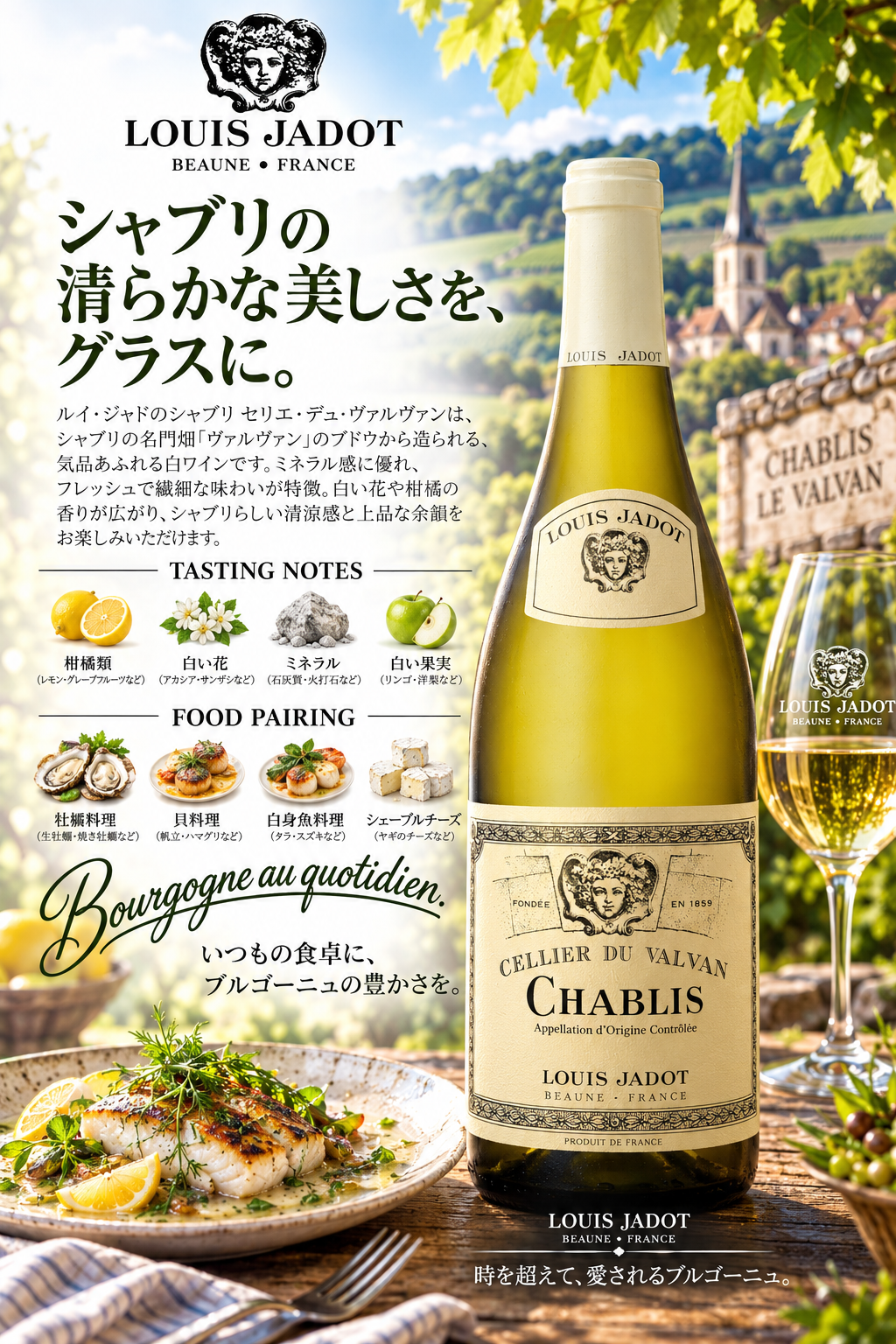 ルイ・ジャド　【業務用専用】シャブリ　セリエ・デュ・ヴァルヴァン　２０２４　７５０ｍｌ Chablis Cellier du Valvan
