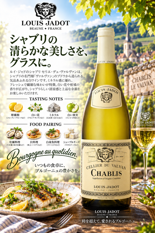 ルイ・ジャド　【業務用専用】シャブリ　セリエ・デュ・ヴァルヴァン　２０２４　７５０ｍｌ Chablis Cellier du Valvan