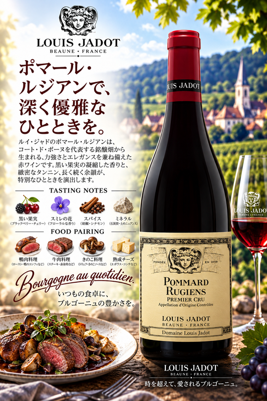 ルイ・ジャド　ポマール　プルミエ・クリュ　ルジアン　ドメーヌ・ルイ・ジャド　２０２３　７５０ｍｌ Pommard 1er Cru Rugiens Domaine Louis Jadot