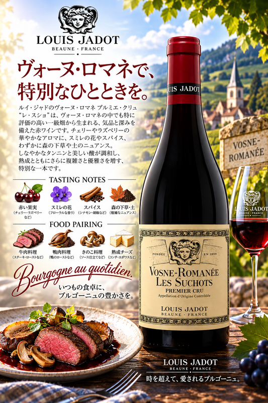 ルイ・ジャド　ヴォーヌ・ロマネ　プルミエ・クリュ　レ・スショ　２０２３　７５０ｍｌ Vosne-Romanee 1er Cru Les Suchots