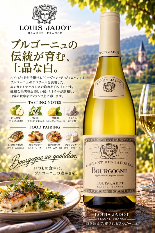 ルイ・ジャド　【業務用専用】ブルゴーニュ　ブラン　クーヴァン・デ・ジャコバン　２０２３　７５０ｍｌ Bourgogne Blanc Couvent des Jacobins